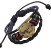 12 Zodiac Sings Fashion Jewelry Leather Bracelet Women Casual Personality Alloy Sagittarius beaded Vintage Punk Bracelet B0000